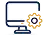 Computer with gear icon